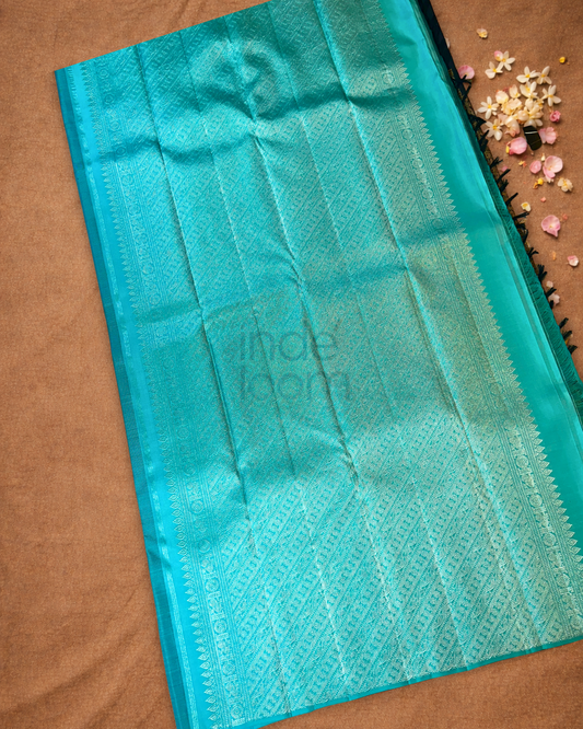 Silk Mark Certified Handloom Kanjivaram Silk Saree  |  Midnight Black
