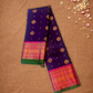 Silk Mark Certified Handloom Kanjivaram Silk Saree  |  Indigo Purple