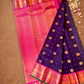 Silk Mark Certified Handloom Kanjivaram Silk Saree  |  Indigo Purple