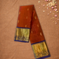 Silk Mark Certified Handloom Kanjivaram Silk Saree  |  Mahogany Brown