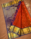 Silk Mark Certified Handloom Kanjivaram Silk Saree  |  Mahogany Brown