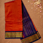 Pure Handloom Korvai Saree | Fire Orange
