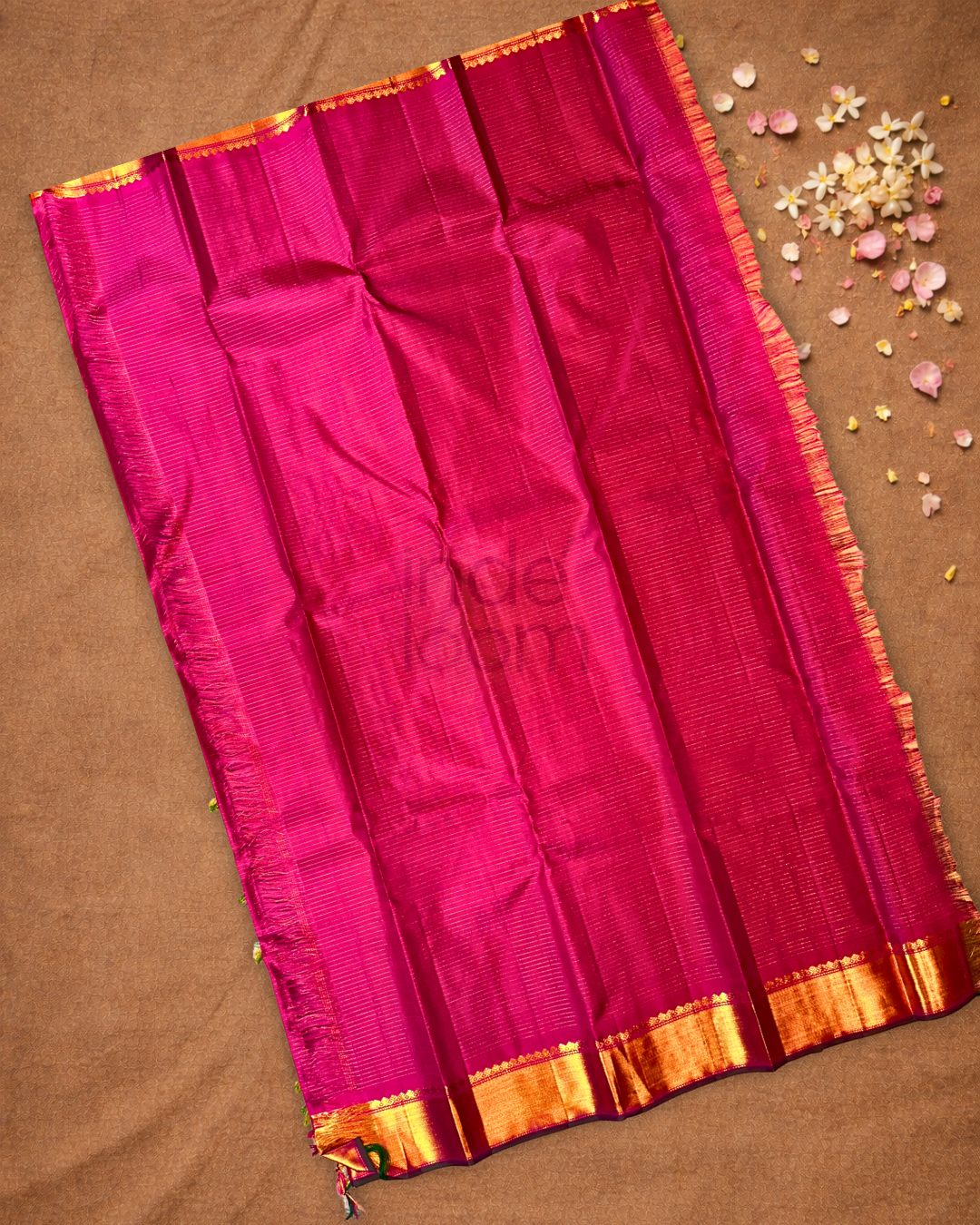 Silk Mark Certified Handloom Kanjivaram Silk Saree  |  Brick Red