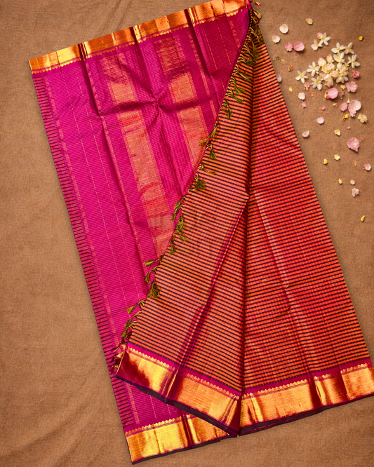 Kanjivaram Saree With Ginger Orange