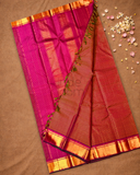 Silk Mark Certified Handloom Kanjivaram Silk Saree  |  Brick Red