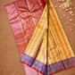 Silk Mark Certified Handloom Kanjivaram Silk Saree  |  Golden Yellow