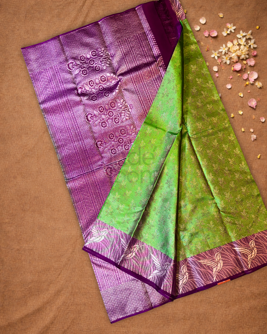 Kanjivaram Saree With Forest Green