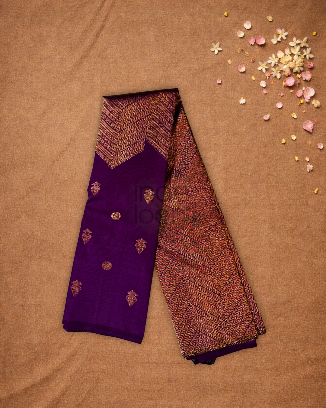 Silk Mark Certified Handloom Kanjivaram Silk Saree  |  Indigo Purple