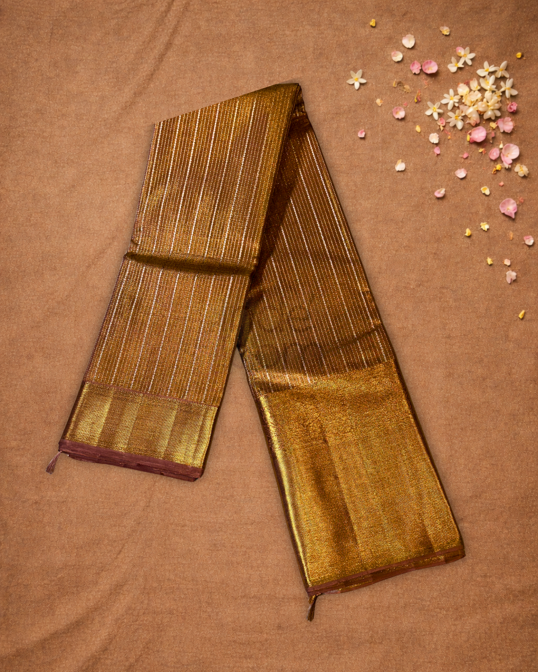 Silk Mark Certified Handloom Kanjivaram Silk Saree  |  Mustard Yellow