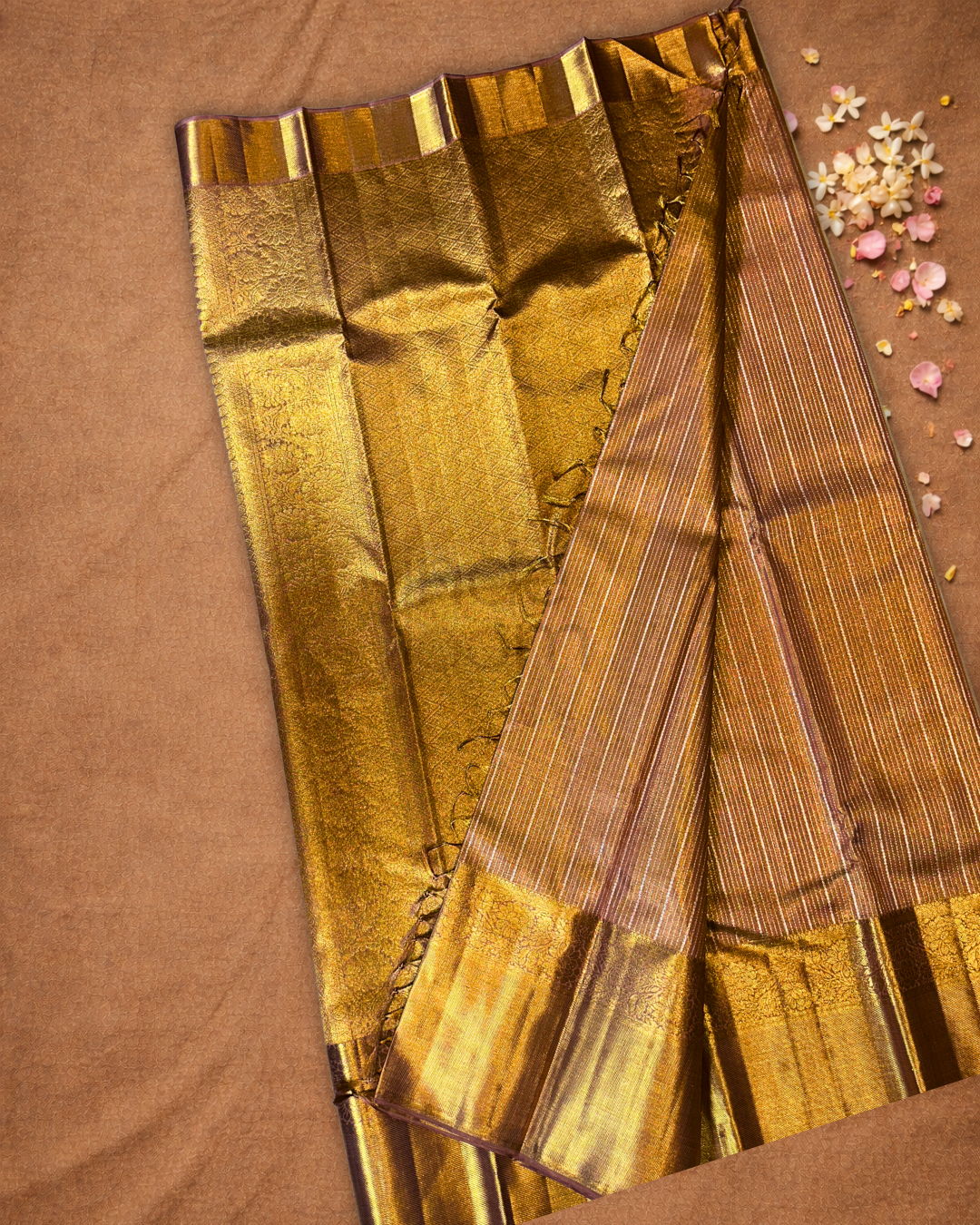 Silk Mark Certified Handloom Kanjivaram Silk Saree  |  Mustard Yellow