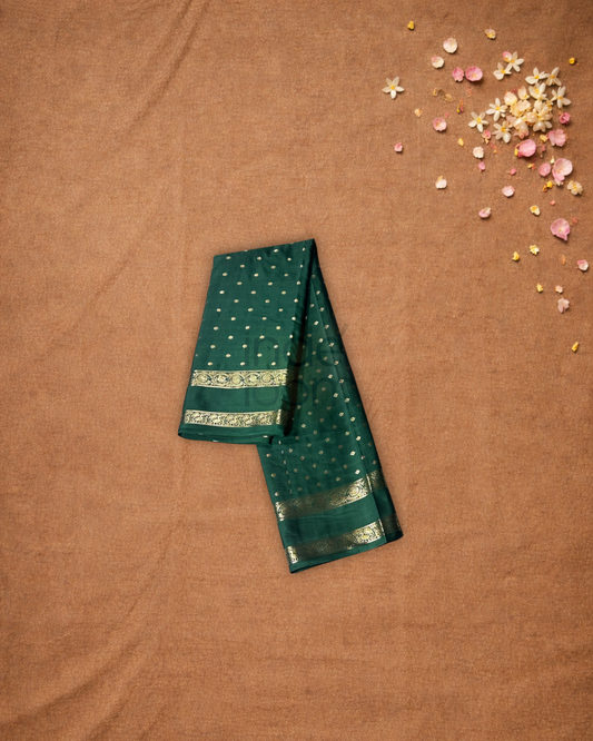 Mysore Silk Saree With Bottle Green