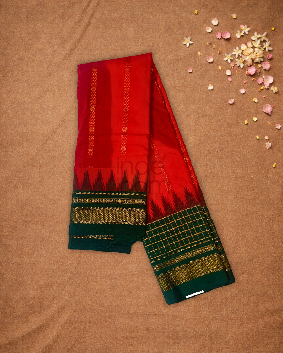 Traditional viscose Saree  |  Burnt Orange