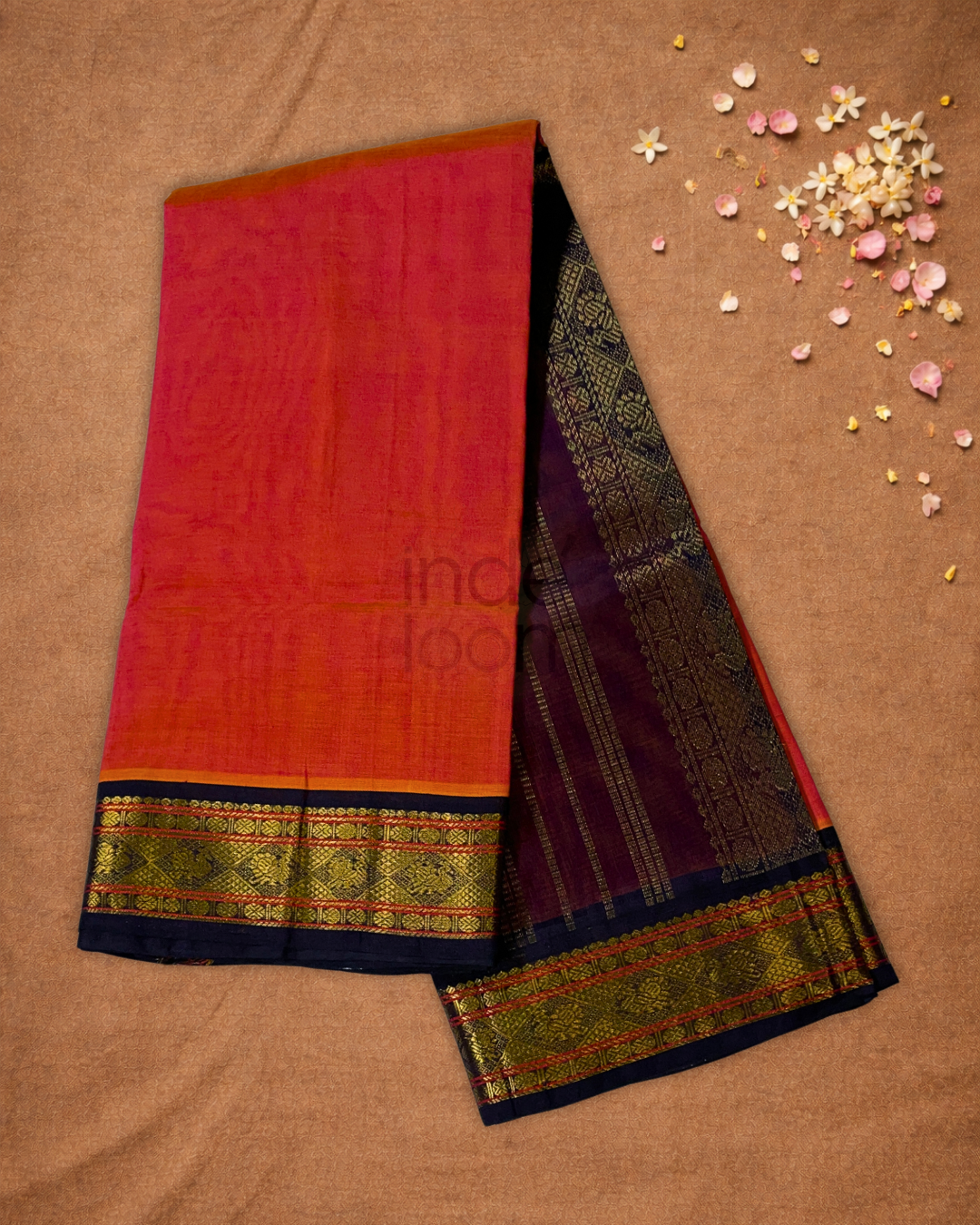 Pure Handloom Korvai Saree | Imperial Red