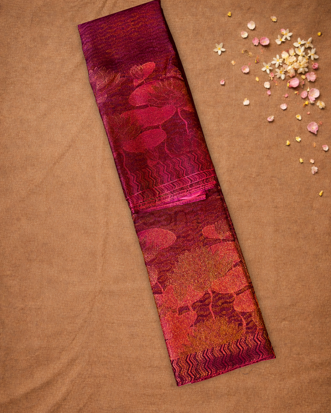 Silk Mark Certified Handloom Kanjivaram Silk Saree  |  Berry Pink