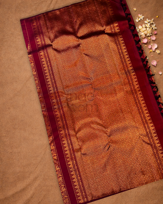 Kanjivaram Saree With Deep Maroon