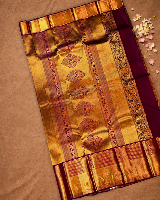 Silk Mark Certified Handloom silk Saree  |  Maroon Red
