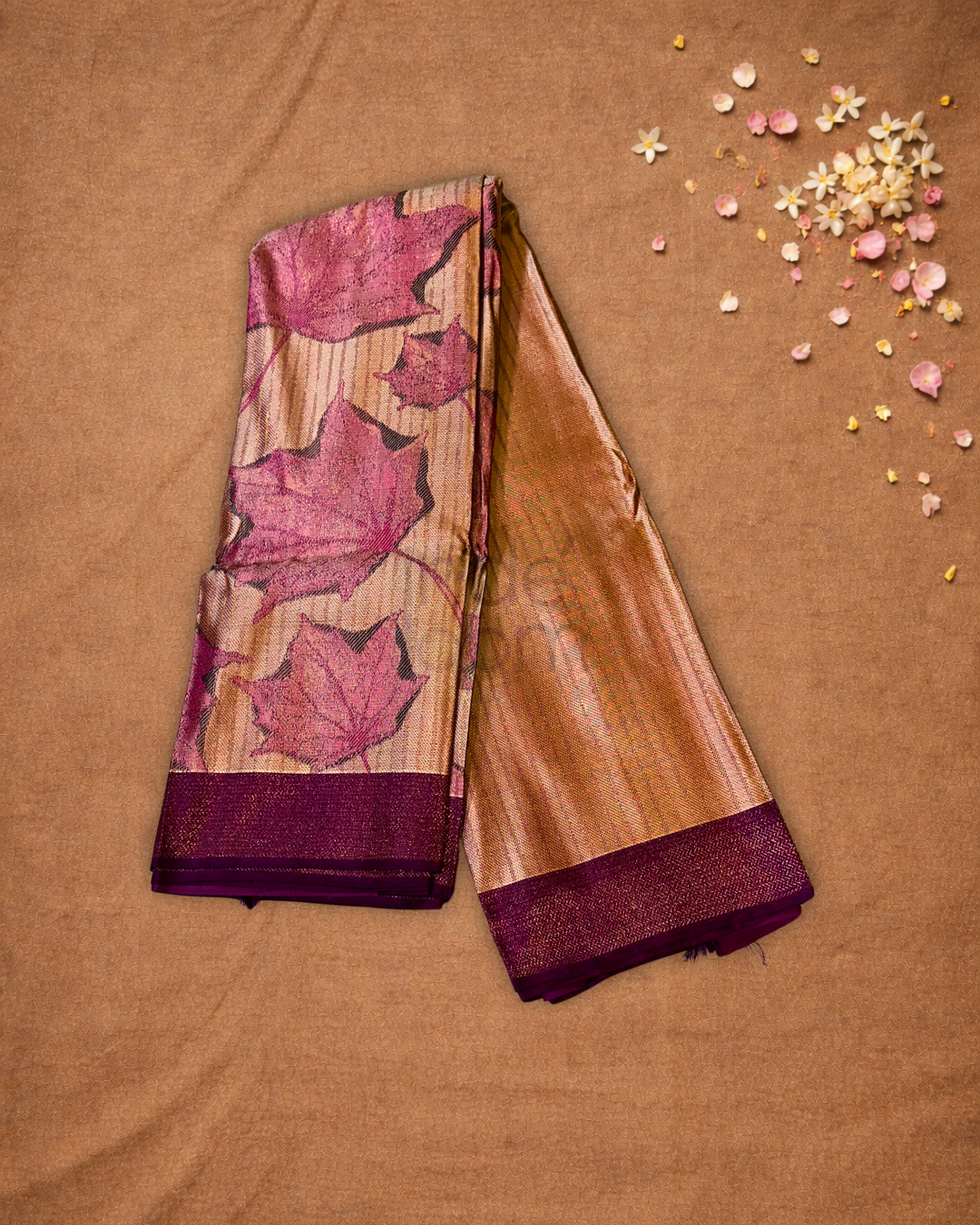 Silk Mark Certified Handloom Kanjivaram Silk Saree  |  Burgundy Red