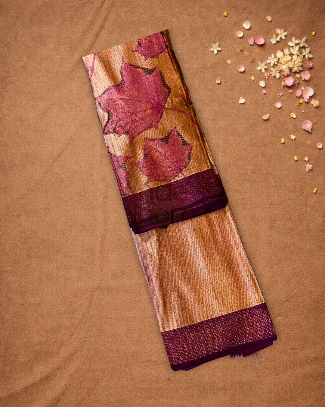 Silk Mark Certified Handloom Kanjivaram Silk Saree  |  Burgundy Red