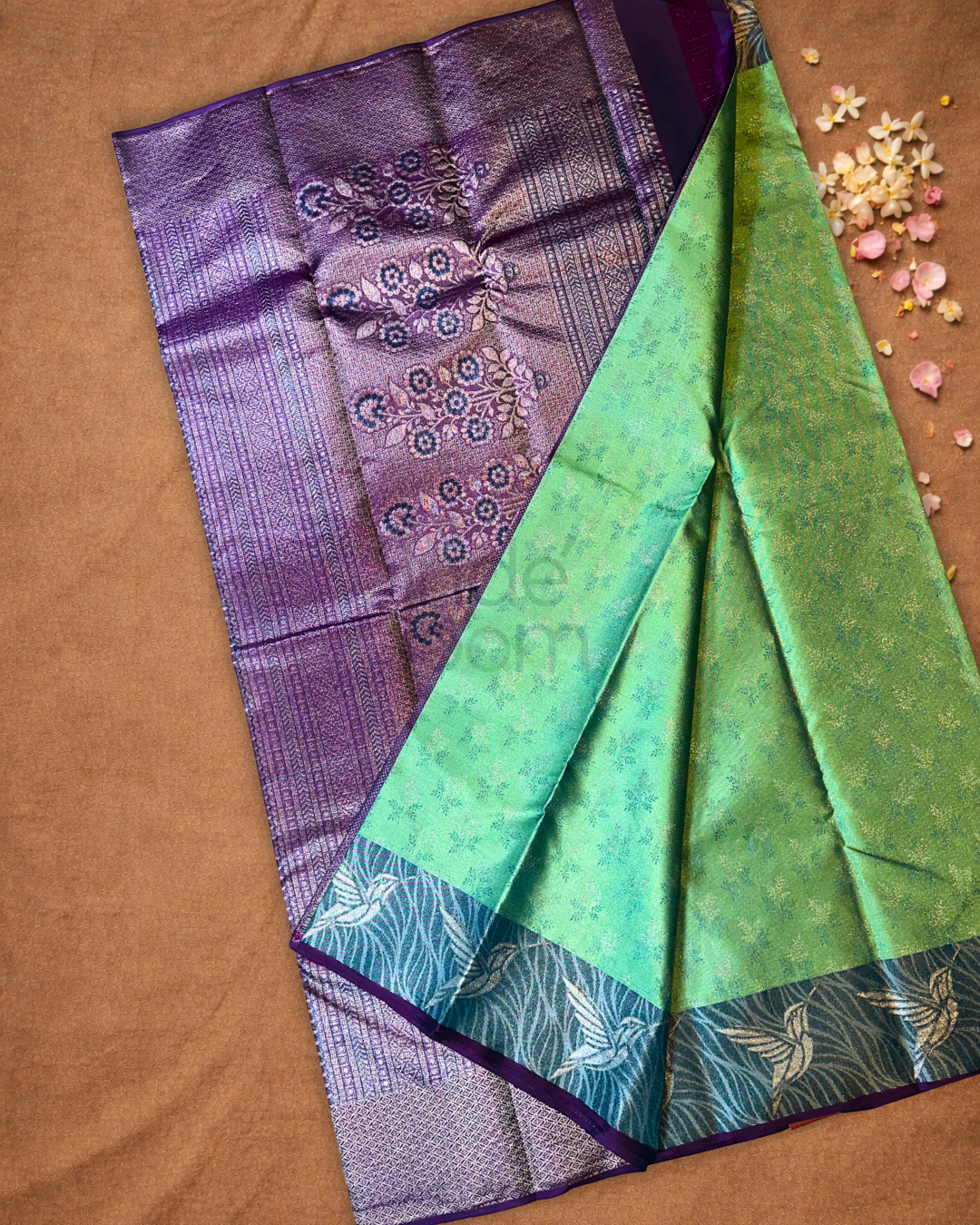 Kanjivaram Saree With Teal Green