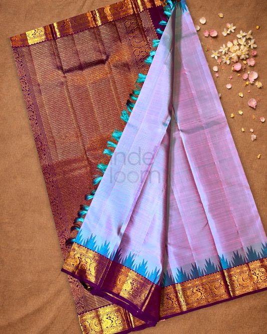 Handloom Kanjivaram Silk Saree  |  Lilac Purple