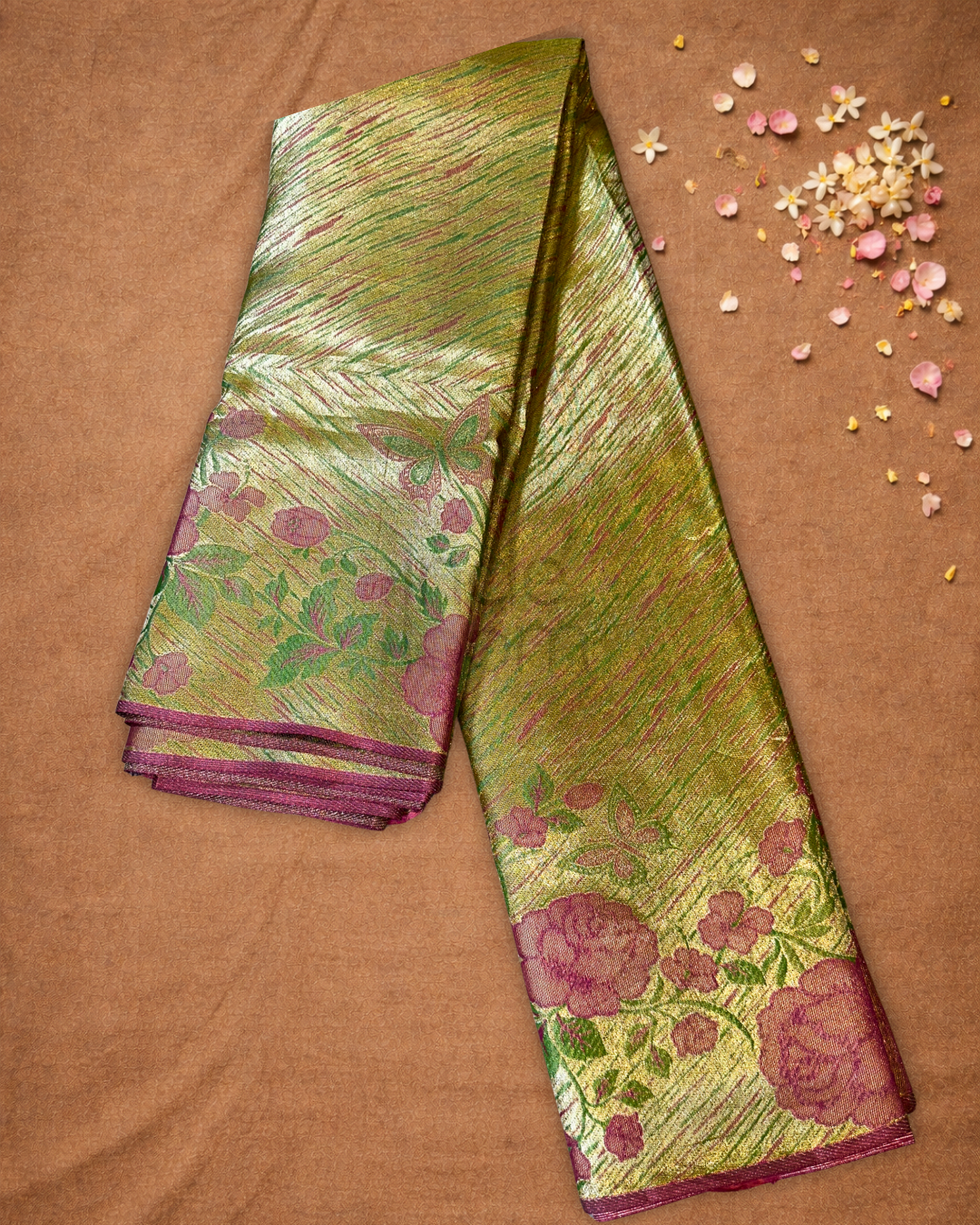 Silk Mark Certified Handloom Kanjivaram Silk Saree  |  Pistachio Green