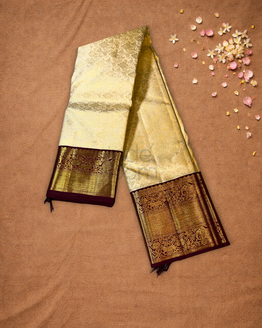 Kanjivaram Saree With Ivory White