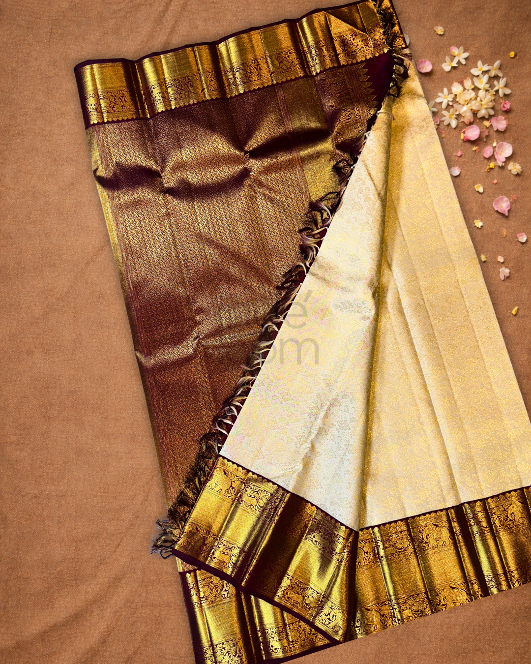 Kanjivaram Saree With Ivory White