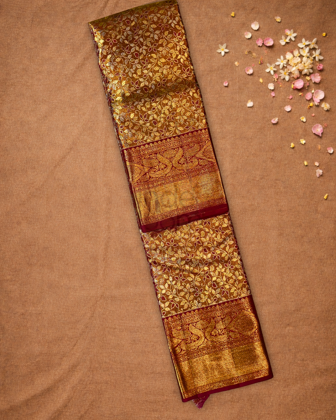 Silk Mark Certified Handloom Kanjivaram Silk Saree  |  Mustard Yellow