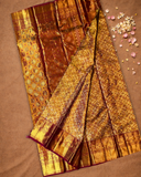 Silk Mark Certified Handloom Kanjivaram Silk Saree  |  Mustard Yellow