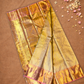 Silk Mark Certified Handloom Kanjivaram Silk Saree  |  Golden Yellow