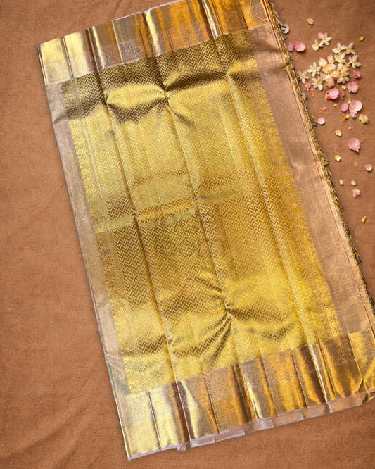 Kanjivaram Saree With Butter Yellow
