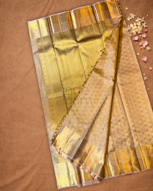 Kanjivaram Saree With Butter Yellow
