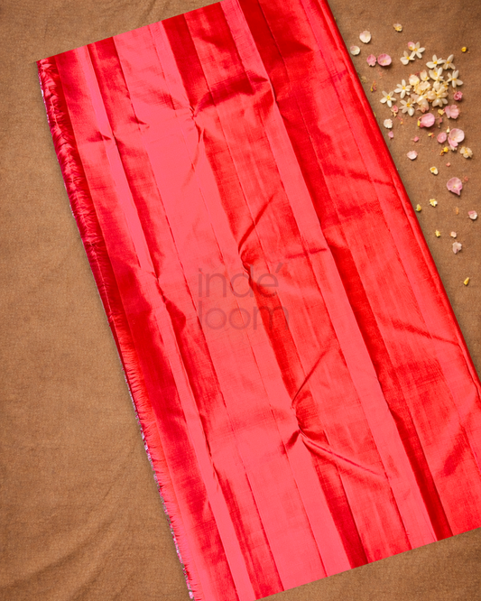 Silk Mark Certifed Handloom Kanjivaram Silk Saree  |  Fire Orange