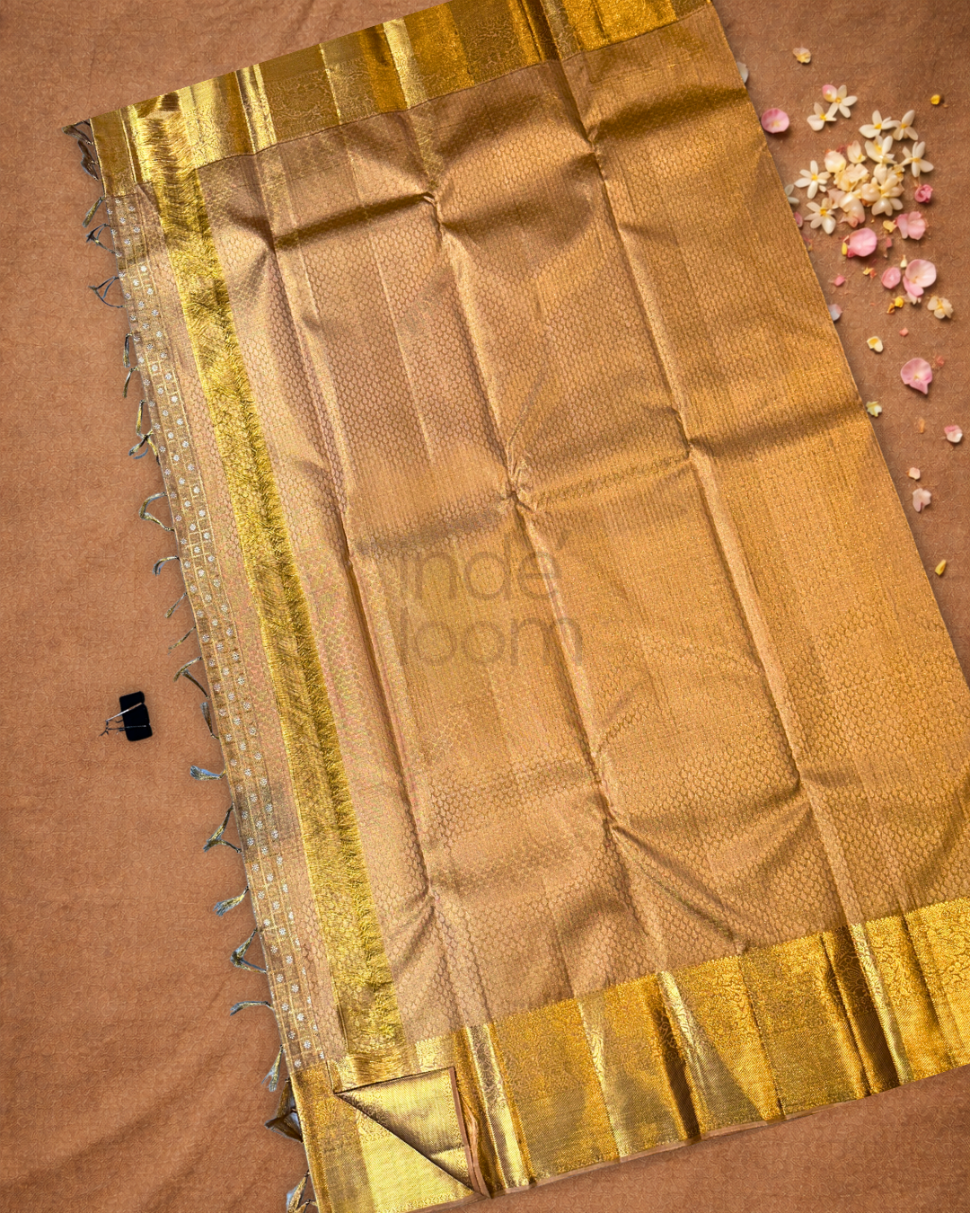 Silk Mark Certified Handloom Kanjivaram Silk Saree  |  Honey Yellow