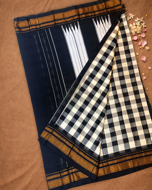 Traditional viscose Saree  |  Midnight Black