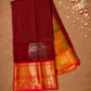 Pure Handloom Korvai Saree | Dark Red