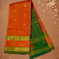 Pure Handloom Korvai Saree | Fire Orange