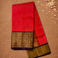 Pure Handloom Korvai Saree | Apple Red