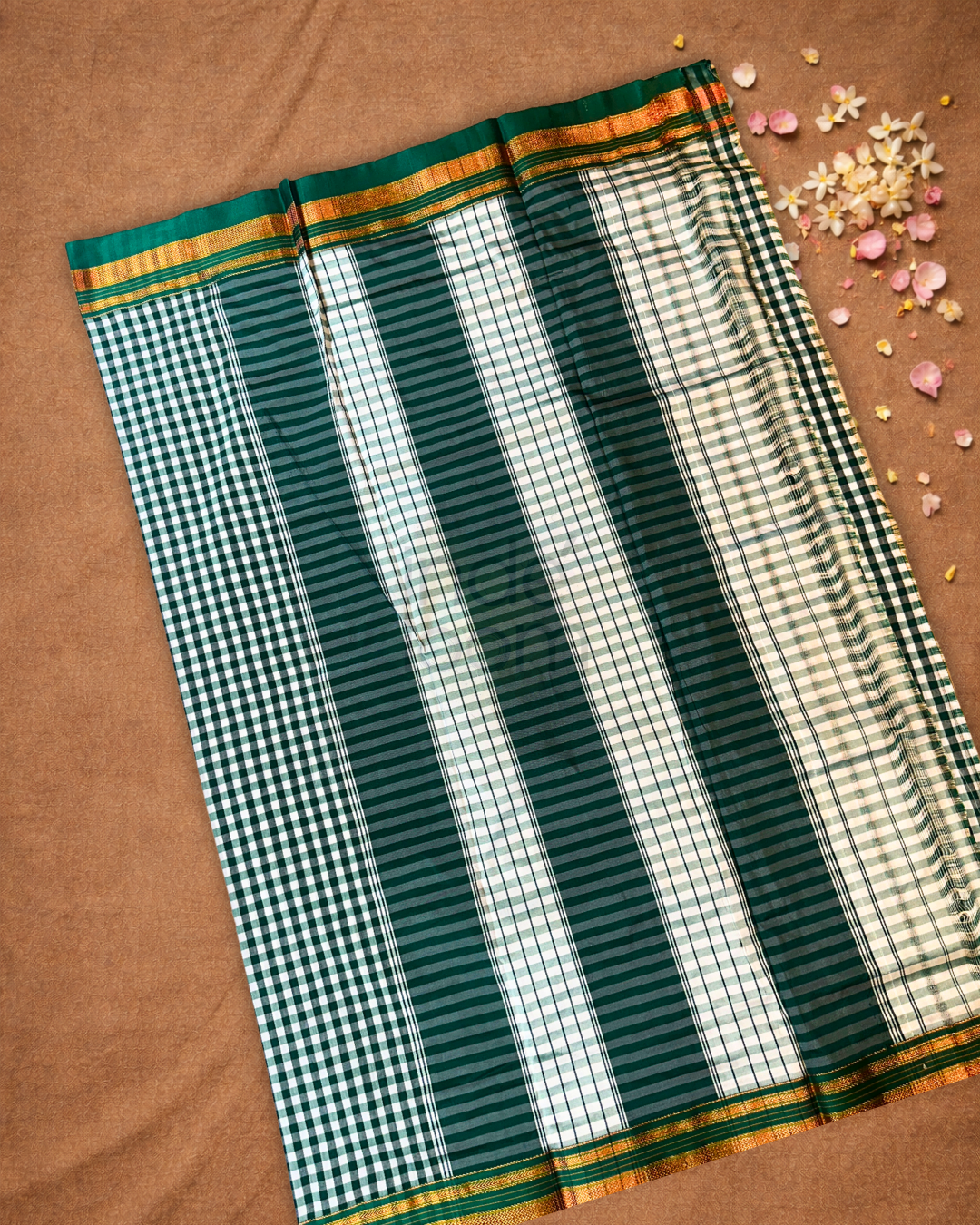 Traditional Ilkal Cotton Silk Viscose Saree  |  Warm Ivory