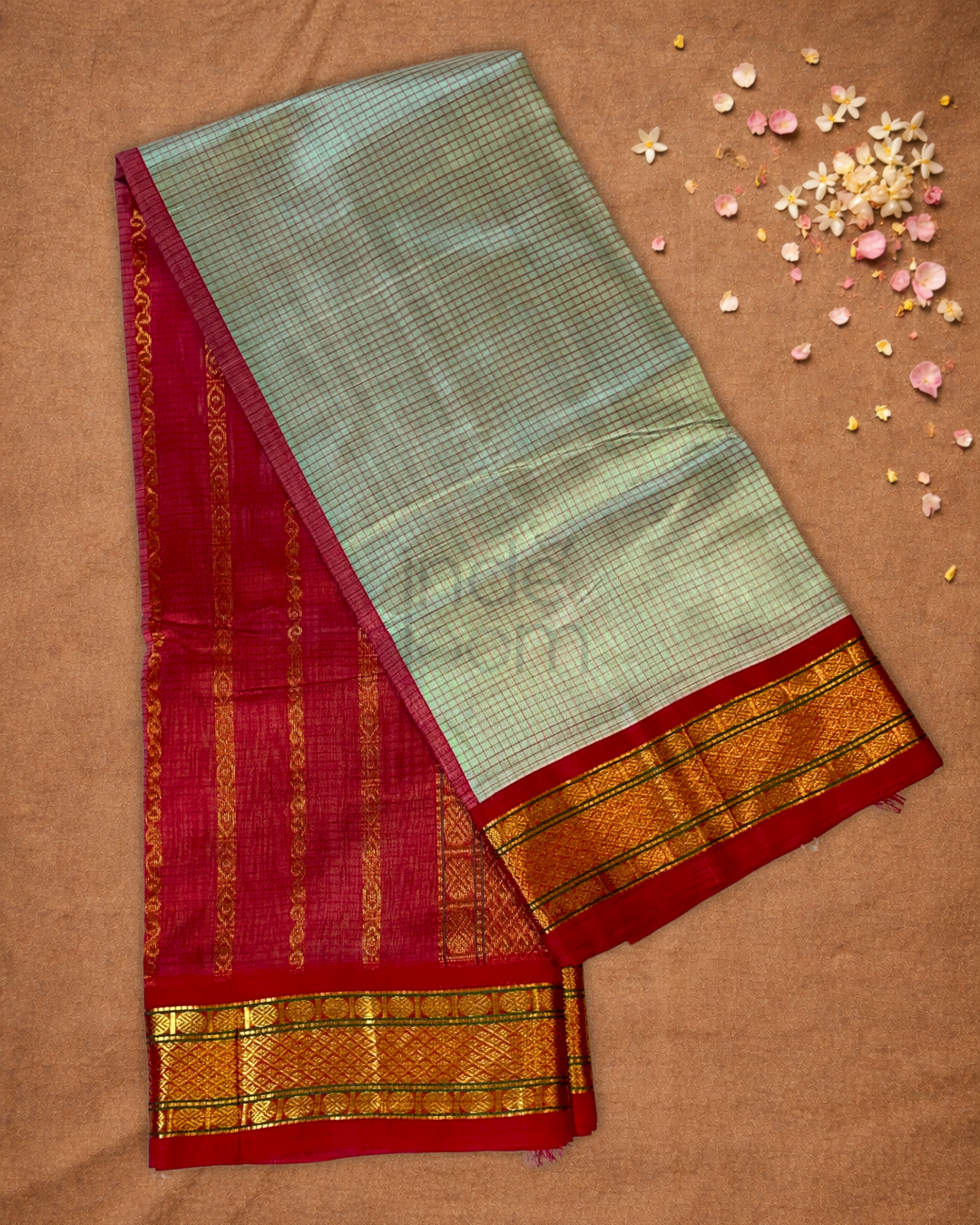 Pure Handloom Korvai Saree | Pista Green