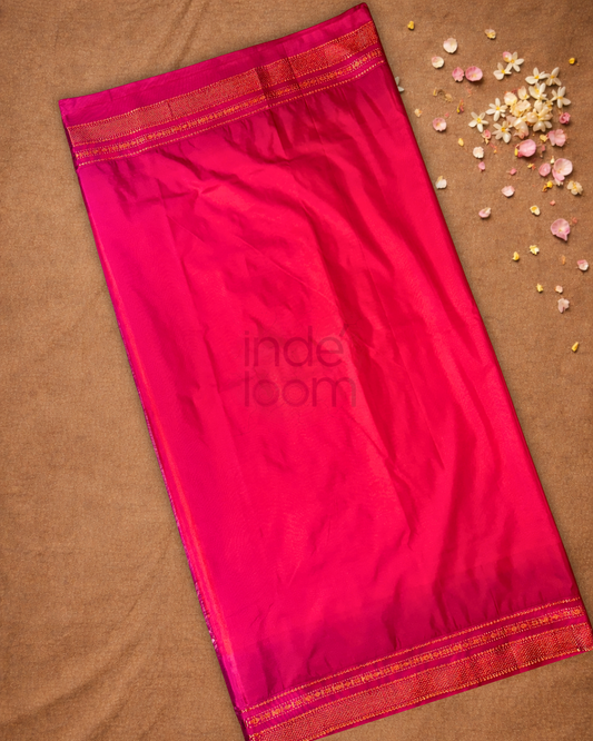 Ilkal Saree in Melon Orange With Pink