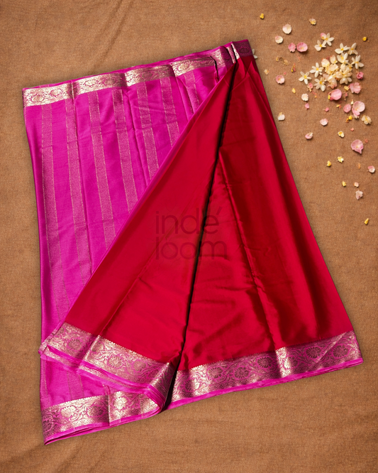 Mysore Silk Saree With Red