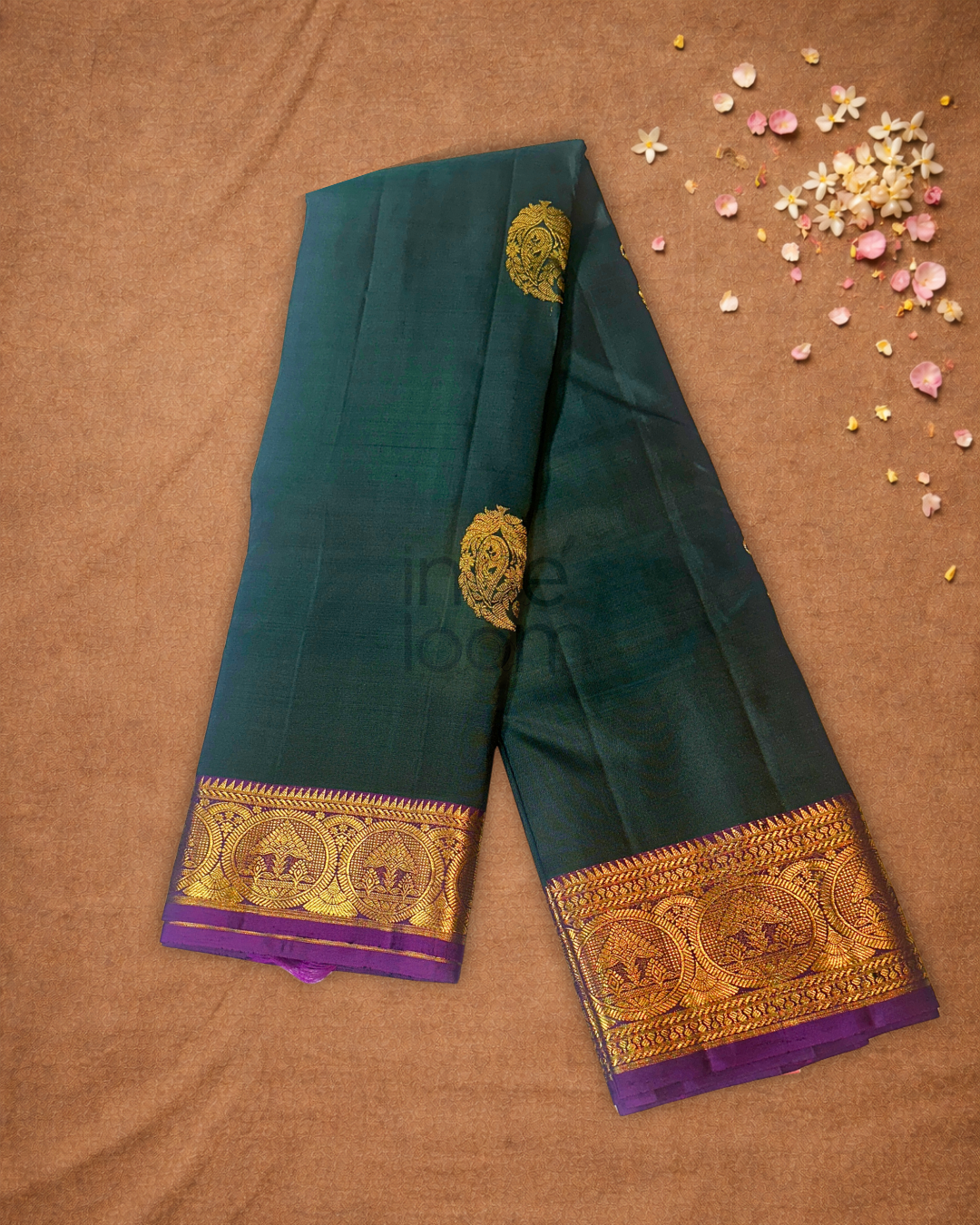 Kanjivaram Saree With Forest Green