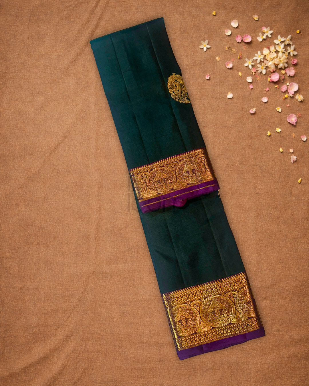 Kanjivaram Saree With Forest Green