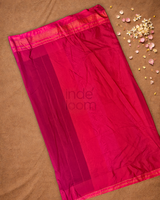 Ilkal Saree in Dark Green With Pink