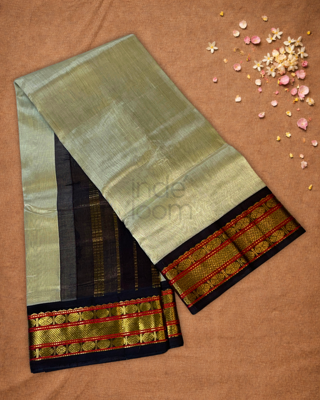 Pure Handloom Korvai Saree | Pista Green