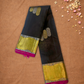 Silk Mark Certified Handloom Kanjivaram Silk Saree  |  Midnight Black