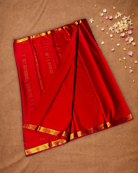 Mysore Silk Saree With Red