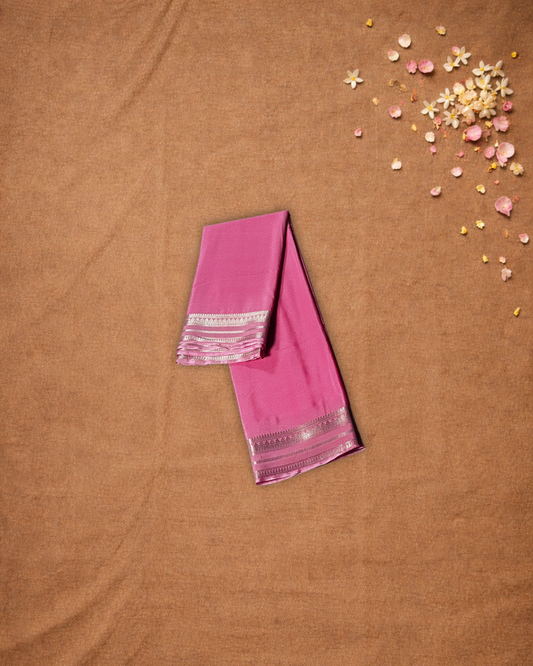 Mysore Silk Saree With Baby Pink