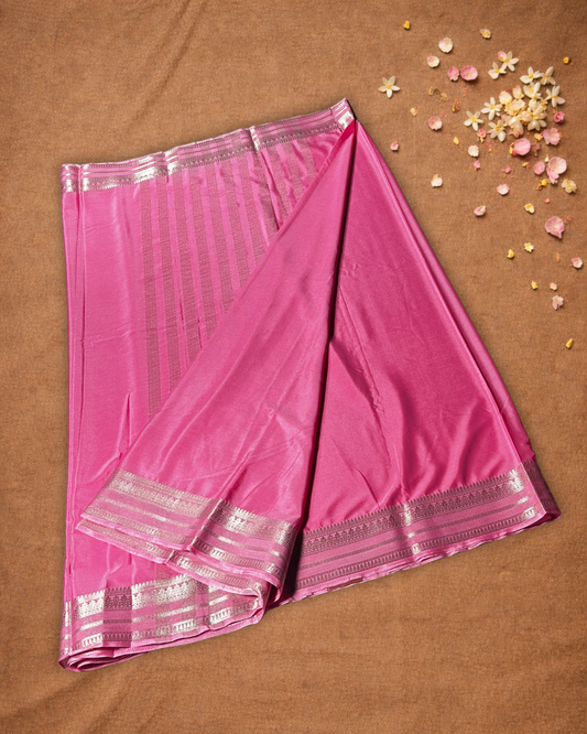 Mysore Silk Saree With Baby Pink